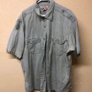 Faded Glory Casual Button Down Shirt - Light Green
